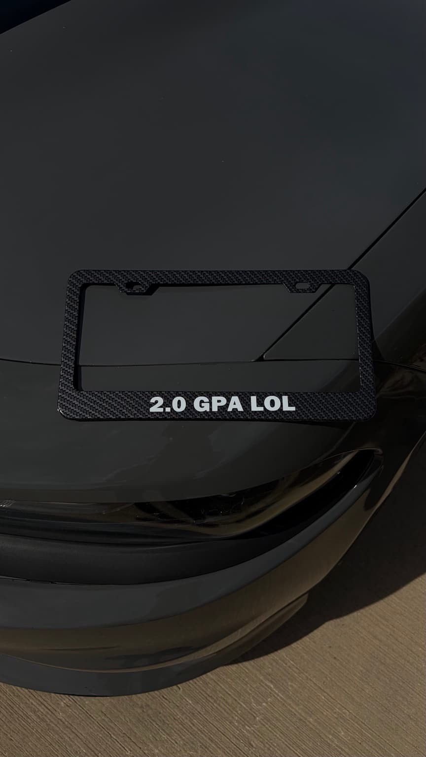 Black Carbon Aluminum Frame — "2.0 GPA LOL"